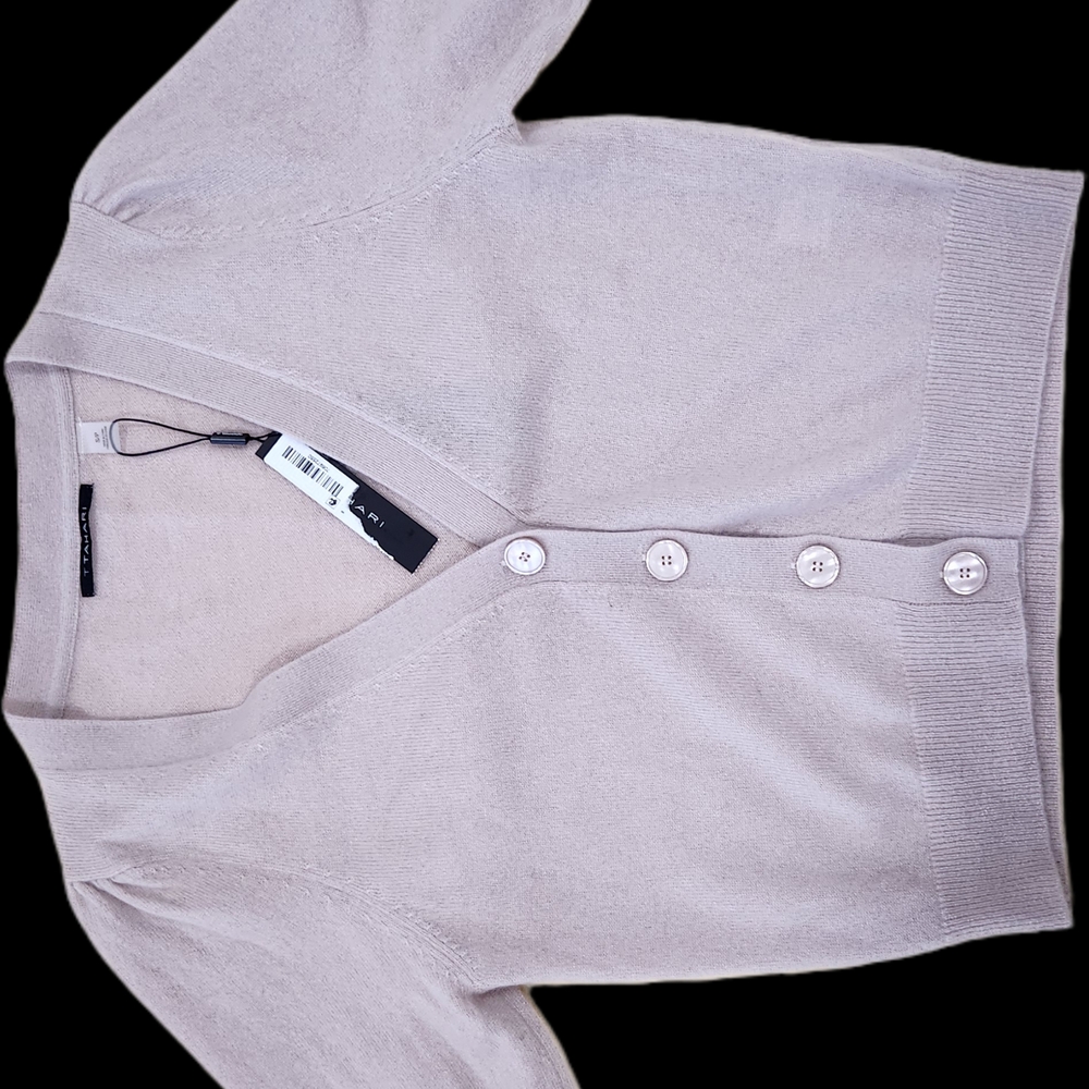 Tahari Cream Button Down Cardigan